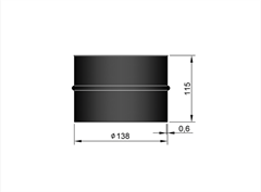 Murbøsning enkel Ø: 130 mm røgrør<br /><h6>sort</h6>